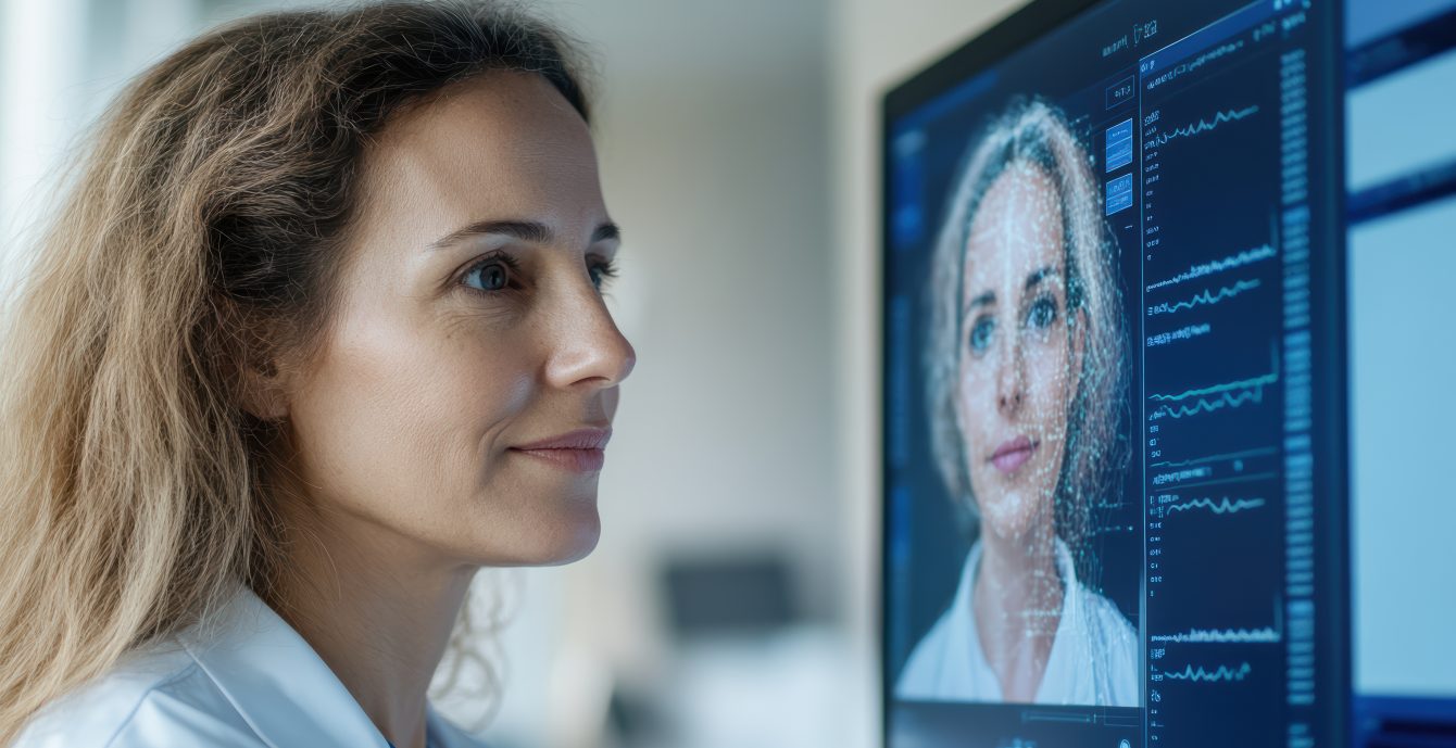 woman consulting with virtual doctor on computer screen, showcasing technology in healthcare
